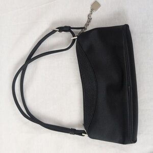 ANNE KLEIN SHINY BLACK CLUTCH EVENING BAG